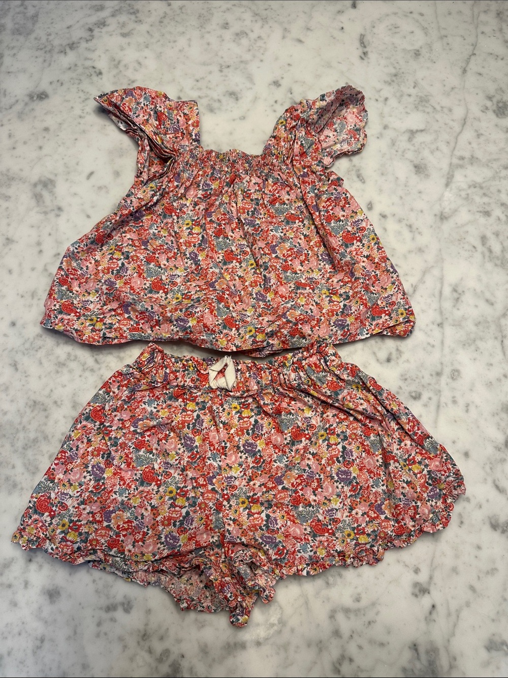 Zara- Girls Floral Short Set- Size 6